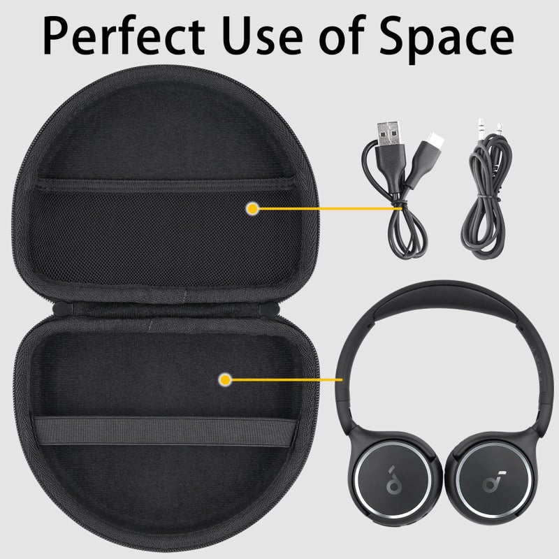Aenllosi Hard Storage Case for Soundcore H30i Wireless On-Ear Headphones(Black,Case Only) - Image 3