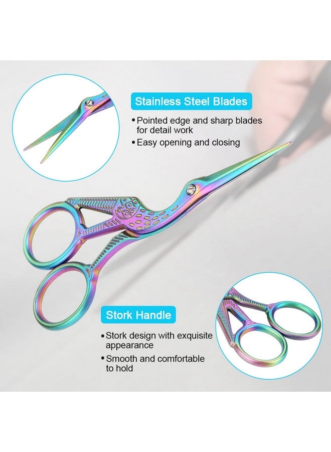 AYNEFY Sewing Crafting Scissors, Crane Shape Scissors Rainbow Stork Scissors Crane Scissors Stainless Steel Small Craft Scissors Diy Tools For Embroidery, Craft, Needle Work - Image 5
