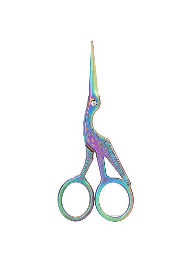 AYNEFY Sewing Crafting Scissors, Crane Shape Scissors Rainbow Stork Scissors Crane Scissors Stainless Steel Small Craft Scissors Diy Tools For Embroidery, Craft, Needle Work - Image 1