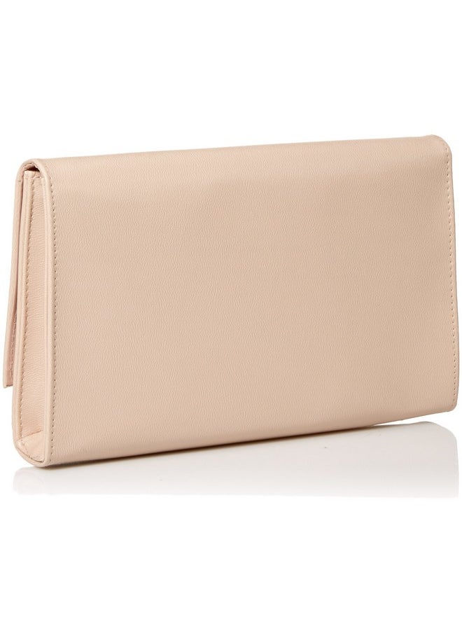 Jessica McClintock Womens Nora Solid Large Envelope Clutch With Ring Closure Nude One Size Us  - Image 2