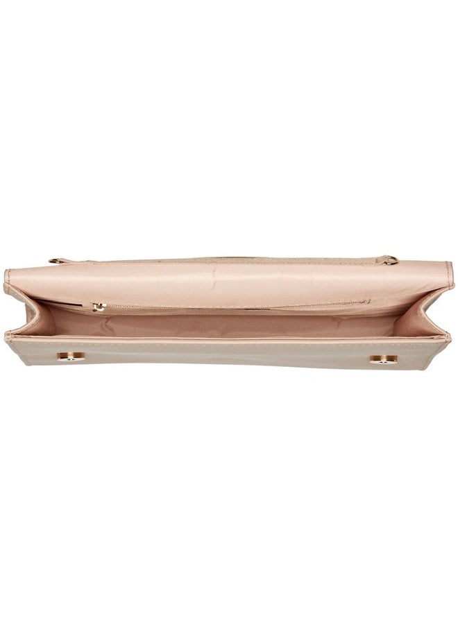 Jessica McClintock Womens Nora Solid Large Envelope Clutch With Ring Closure Nude One Size Us  - Image 5