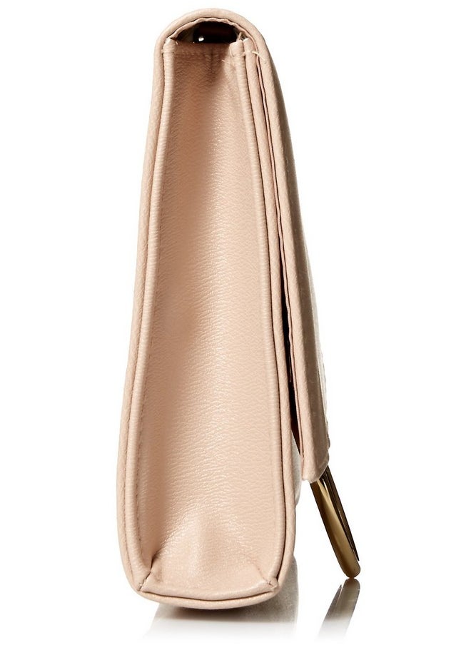 Jessica McClintock Womens Nora Solid Large Envelope Clutch With Ring Closure Nude One Size Us  - Image 3