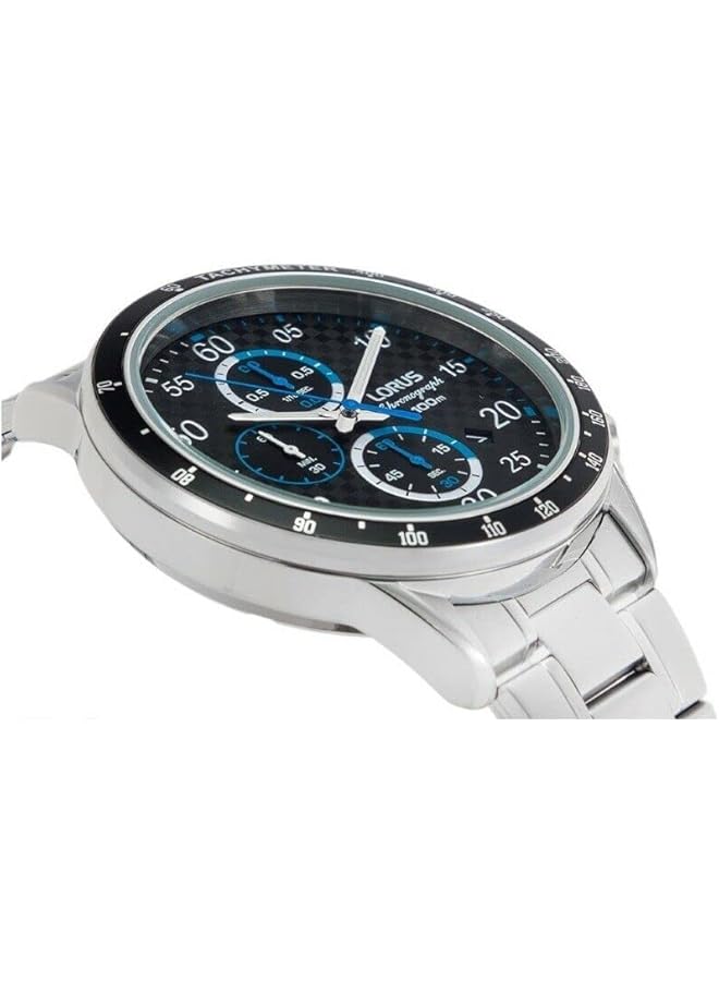 لوراس Rm333Ex9 ساعة رياضية كوارتز مقاومة للماء حتى عمق 100 متر كرونوغراف مقياس سرعة الدوران من الفولاذ المقاوم للصدأ بلمسة زرقاء وفضية وسوداء - Image 2