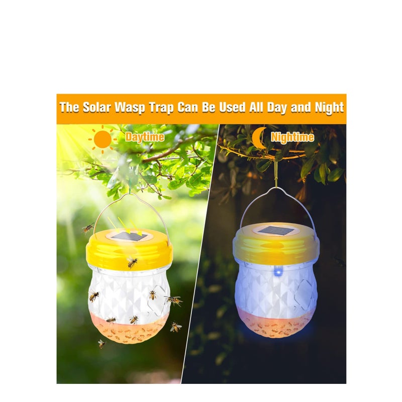 SOLARAE Wasp Trap,Yellow Jacket Trap Wasp Traps Outdoor Hanging, Wasp Repellent Outdoor Carpenter Bee Traps Wasp for Outside, Non-Toxic Reusable Wasp Catcher for Trapping Hornet, Bee, Insects 2 Pack - Image 3