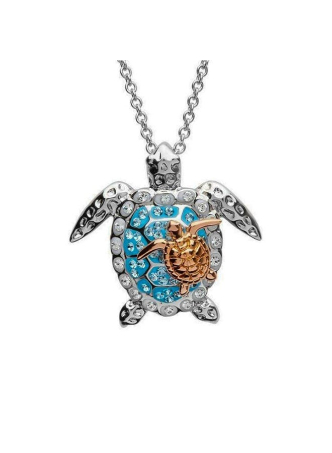 Goolsky Crystal Turtle Pendant Necklace – Ocean Beach Animal Jewelry for Women, Crystal Turtle Pendant Adjustable Chain, Non-Fading, Beach/Vacation/Daily Wear Lucky Charm - Image 2
