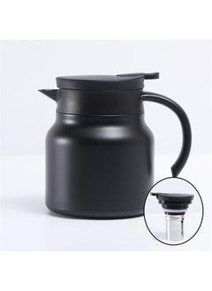 Thermal Teapot Coffee, Stainless Steel Insulated Vacuum Thermos Coffee Carafe For Keeping Hot/Cold, Tea, Water, Beverage Dispenser, Black,27oz 800ml