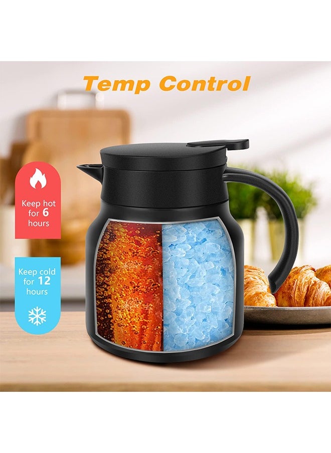 Generic - Thermal Teapot Coffee, Stainless Steel Insulated Vacuum Thermos Coffee Carafe For Keeping Hot/Cold, Tea, Water, Beverage Dispenser, Black,27oz 800ml - Image 1