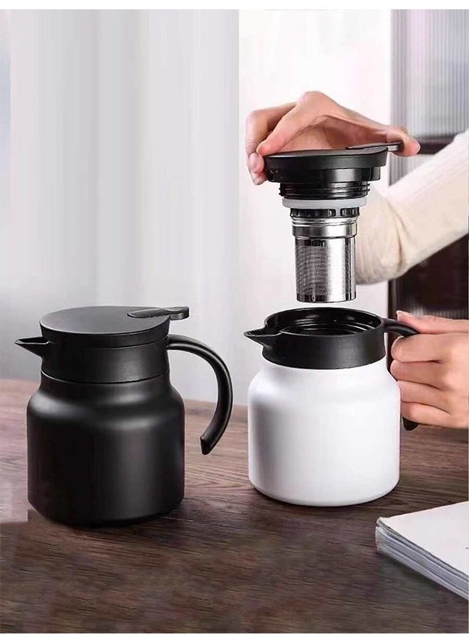 Generic - Thermal Teapot Coffee, Stainless Steel Insulated Vacuum Thermos Coffee Carafe For Keeping Hot/Cold, Tea, Water, Beverage Dispenser, Black,27oz 800ml - Image 1