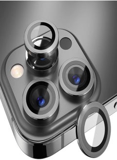Choiche Choiche [3+1] for iPhone 13 Pro/iPhone 13 Pro Max Camera Lens Protector, 9H Tempered Glass Camera Cover Screen Protector Metal Ring Decoration Accessories (Graphite) 