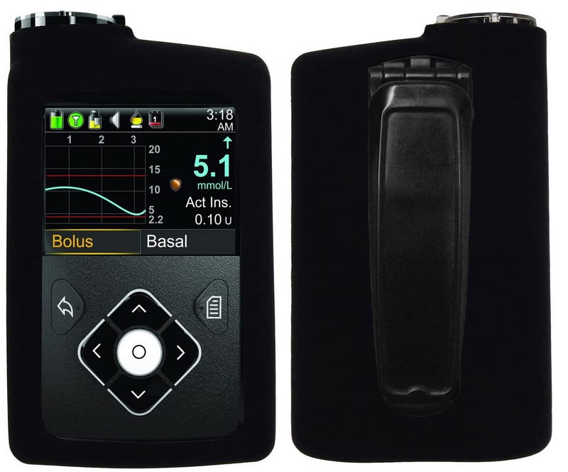 SNK حافظة سيليكون ناعمة مميزة لمضخات الأنسولين من ميدترونيك (MiniMed 630G MiniMed 640G MiniMed 670G MiniMed 770G) (أسود) - Image 1