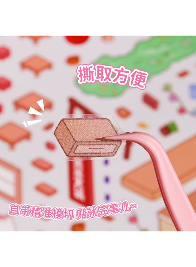 HELPS Life-assisting Landscape Sticker Dumbo Hot Pot Shop 3d Stereoscopic Scene Collage Microscale Sticker Cute Decompression Hand Account Sticker - Image 3