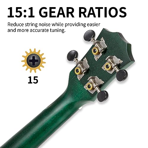 AODSK Concert Green Ukulele for Beginner 23 Inch Uke with Gig Bag Strap Nylon String 4 Picks Holiday Gift - Image 5