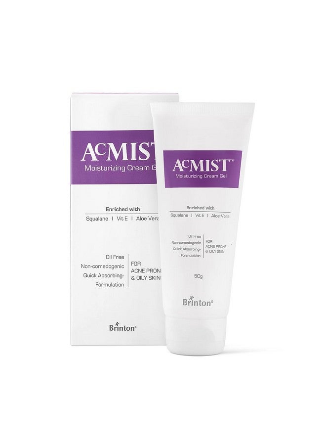 Brinton Brinton AcMist Vitamin E & Aloe Vera Based Moisturizing Cream Gel for Acne Prone and Oily Skin | Oil Free, Quick Absorbing & Lightweight | 50 g x Pack of 3 - Image 2