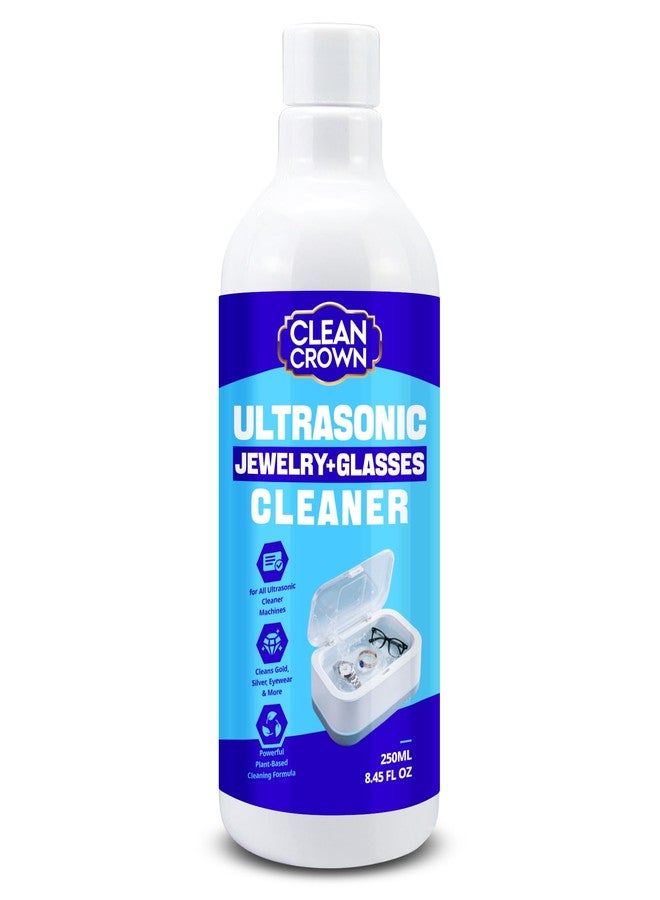 CleanCrown Ultrasonic Jewelry Cleaner Solution (250ml), Jewelry Cleaner for Gold, Silver, Diamond and More, Gold Jewelry Cleaner Liquid, Gentle Jewelry Cleaning Solution for Ultrasonic Machines & Manual Use - Image 1