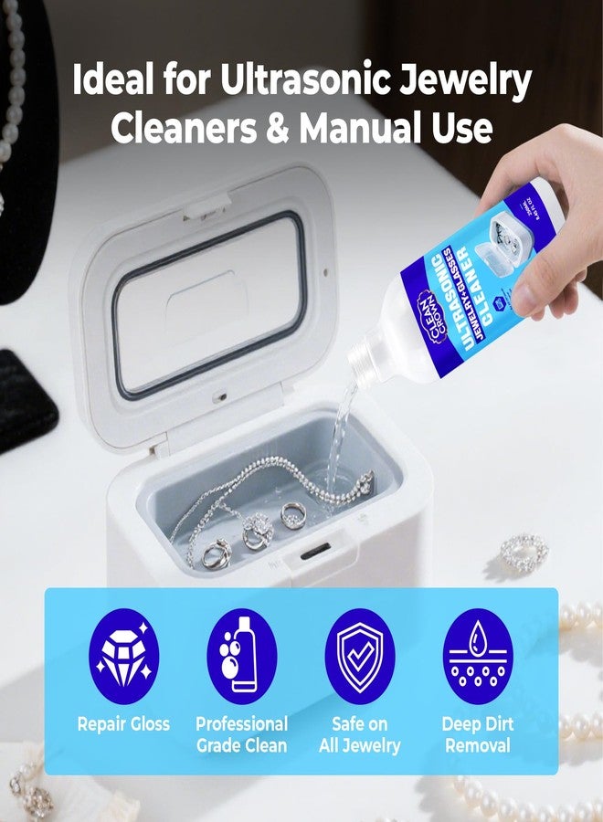 CleanCrown Ultrasonic Jewelry Cleaner Solution (250ml), Jewelry Cleaner for Gold, Silver, Diamond and More, Gold Jewelry Cleaner Liquid, Gentle Jewelry Cleaning Solution for Ultrasonic Machines & Manual Use - Image 3