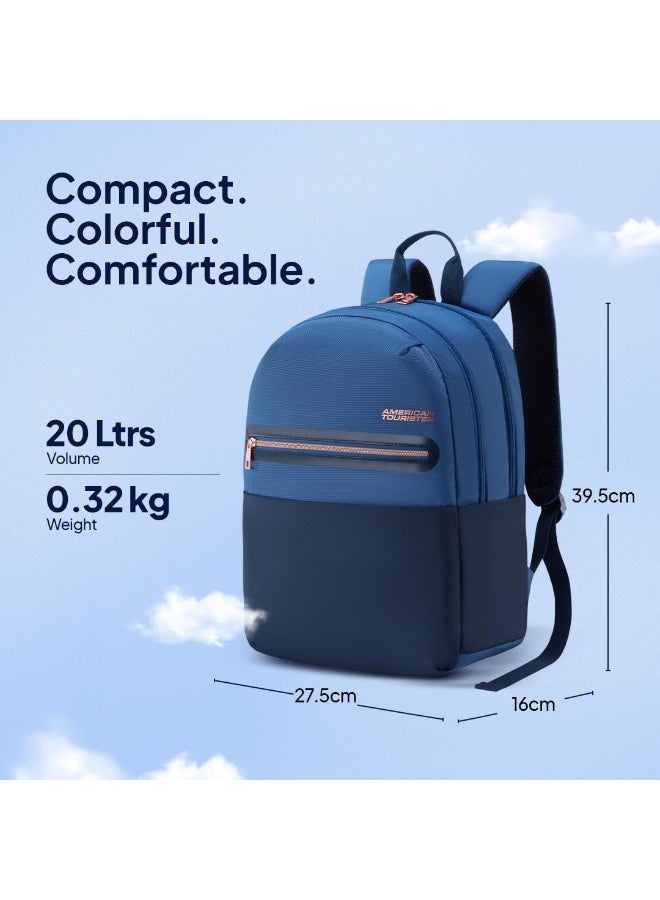 American Tourister Bella 3.0 Style 01, 20 L Volume College and Office 3 Compartment Backpack with Front Organizer and Spacious Interiors for Women - Navy - Image 3