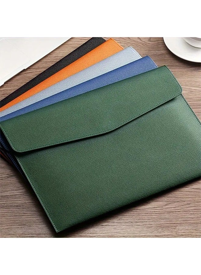 Faux Leather Document Bag A4 Paper File Bag Folder File Package Thickened Data Buckle Waterproof Business Document Bag