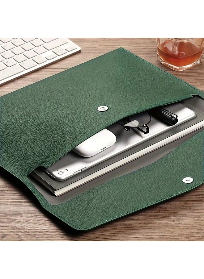 Faux Leather Document Bag A4 Paper File Bag Folder File Package Thickened Data Buckle Waterproof Business Document Bag