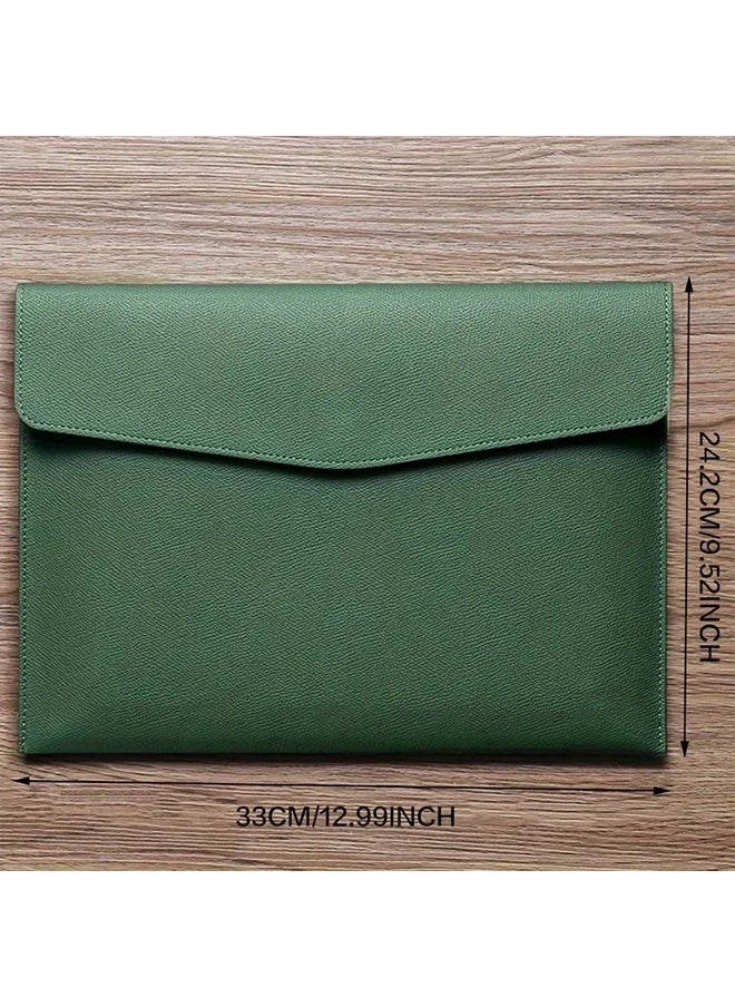 Faux Leather Document Bag A4 Paper File Bag Folder File Package Thickened Data Buckle Waterproof Business Document Bag