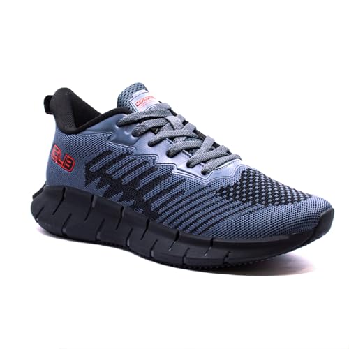 Columbus Rebel Sports Shoe - Running Shoe| Walking Shoe| Training & Gym Shoe| Outdoors Shoe for Men's, (Dark Grey & Red), UK9 - Image 1