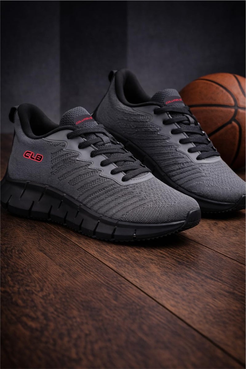 Columbus Rebel Sports Shoe - Running Shoe| Walking Shoe| Training & Gym Shoe| Outdoors Shoe for Men's, (Dark Grey & Red), UK9 - Image 2