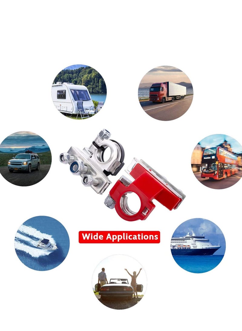 SYOSI Battery Terminal Connectors, Quick Release Car, Top Post 2pcs Clamps -12V 3-Way, Leisure Caravan, Motorhome Pair, Positive and Negative  - Image 4