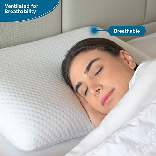 Sleepsia Cool Gel Ventilated Memory Foam Cervical Standard Pillow, Pain Relief Pillow for Neck, Orthopedic Neck Pain (60.96LX36.83WX11.43H Centimeters) - Image 4