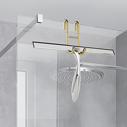 Simtive Squeegee Hooks for Towel Bathroom Frameless Glass Shower Door (2-Pack), Gold - Image 5