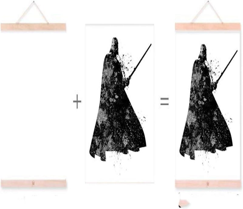 QIAOJUNMING Wooden Poster Hanger Photo Magnetic Frame Four colors DIY Picture Canvas Print Hanging Wall Art Home Decor 21-80cm A4 A3 Custom(Black,40cm) - Image 4