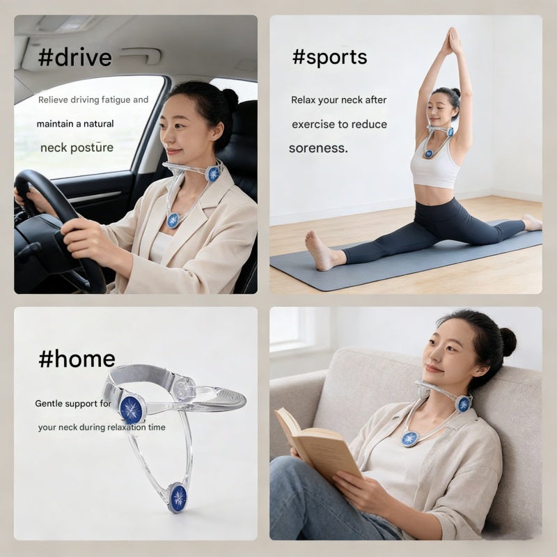 Cervical Collar Transparent White Lightweight Breathable Material Neck Brace - Multi-Angle Adjustable Neck Support for Adults, Kids, Office, Driving, Home Use - Image 5