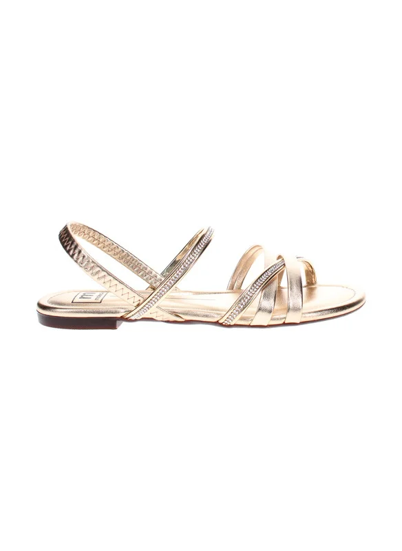 موليكا Moleca Ladies Flat Sandals Golden | Made In Brazil