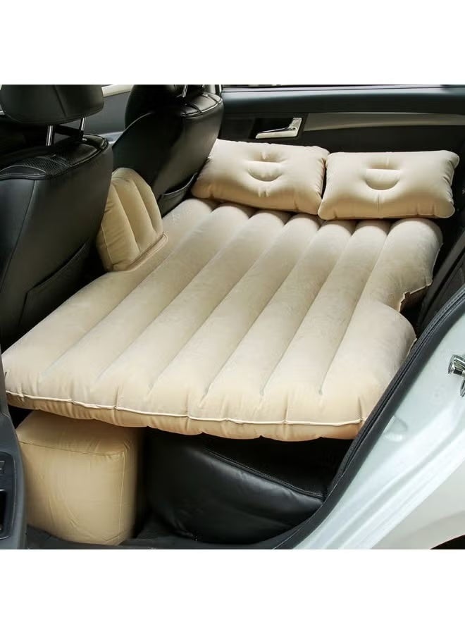 Car Inflatable Bed – Rear Seat Sleeping Mattress for SUV, Outdoor Camping & Travel – Beige - Image 1