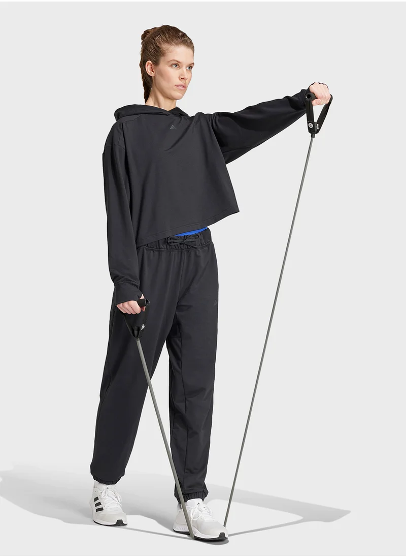 اديداس Power Loose Fit French Terry Sweatpants