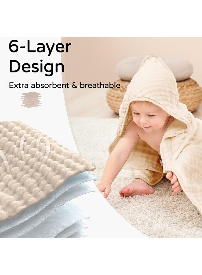Yoofoss Hooded Baby Towels for Newborn 2 Pack - Image 4