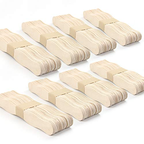 Kang&Chang 8" Wooden Craft Sticks - Wavy Fan Sticks, Fan Handles for DIY Crafts & Wedding Programs, 200 pcs - Image 1