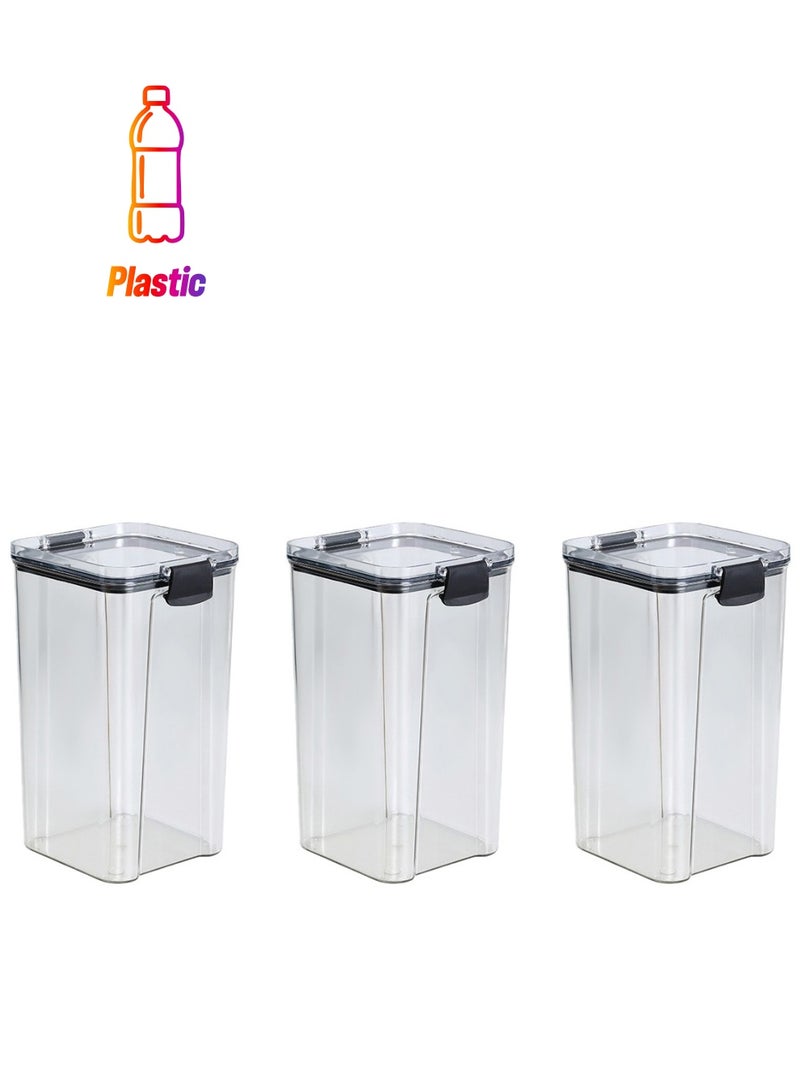 ZIMNEST Set of 3 pieces 1300ML Airtight Food Storage with Lid, Double Sealed Thick storage Jar, Leak Proof, Easy to Clean, BPA Free, Kitchen and Other Storage - Image 1