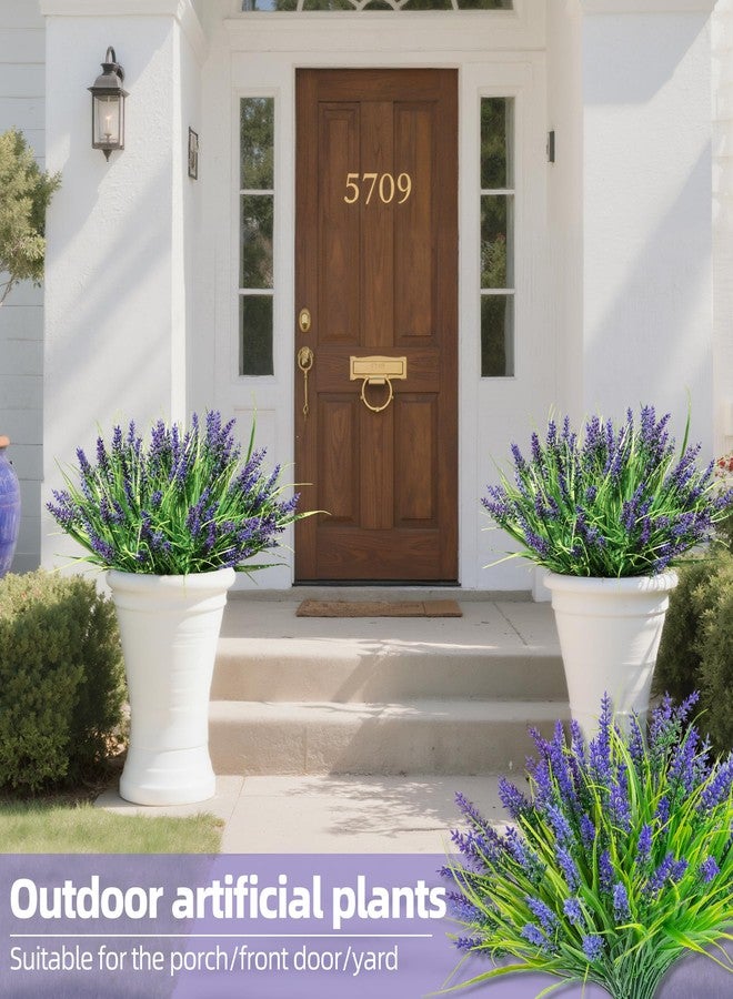 AENTGIU 12 Bundles Purple Artificial Plants for Outdoors, UV Resistant Fake Lavender Greenery Plants Grass with Flowers, No Fade Realistic Shrubs for Porch, Patio, Courtyard, Window, Garden - Image 3