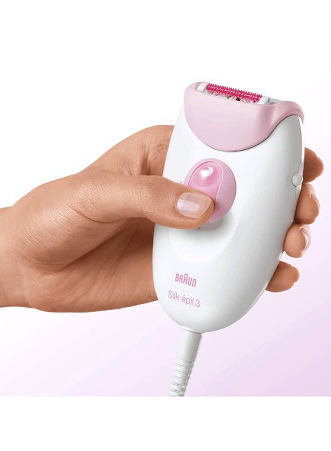 BRAUN Silk Epil 3 SE3270 Epilator With 2 Attachments White/Raspberry - Image 4