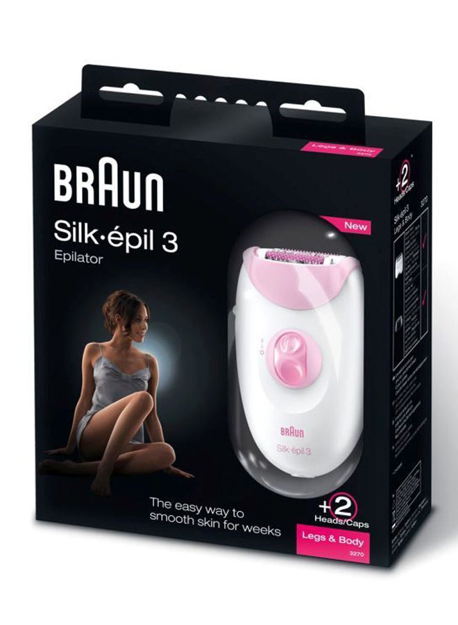 BRAUN Silk Epil 3 SE3270 Epilator With 2 Attachments White/Raspberry - Image 3