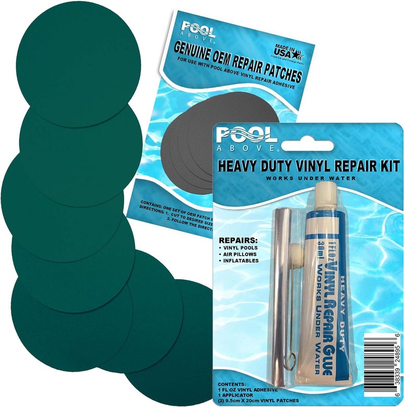 Pool Above Heavy Duty Vinyl Repair Patch Kit for Above-Ground Pool Liner Repair; Glue and Patch Inflatables; Boat; Raft; Kayak; Air Beds; Inflatable Mattress Repair - Image 3