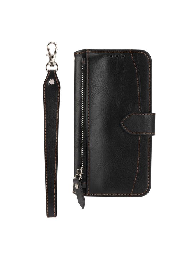 S-TOP Case For Redmi Note 12 4G Global Oil Skin Zipper Wallet Leather Phone Case - Image 2