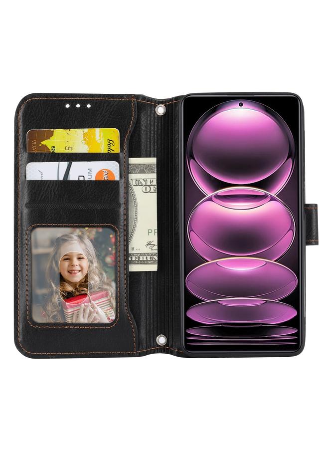 S-TOP Case For Redmi Note 12 4G Global Oil Skin Zipper Wallet Leather Phone Case - Image 4