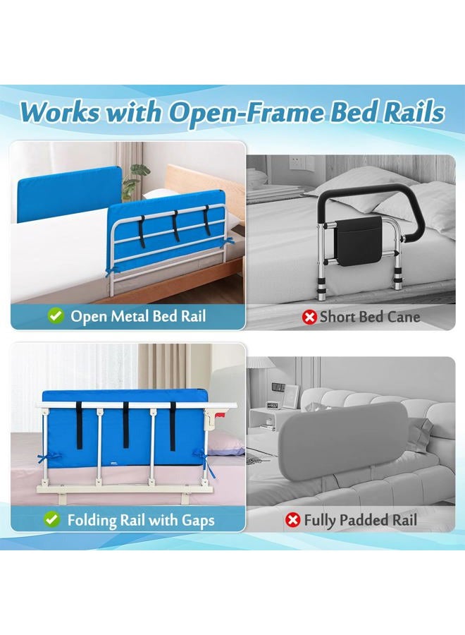 AOSSA Bed Rails Pads for Elderly Adults Bumper Bed Assist Railings for Seniors Guard Bars Safety Medical Side Rail Padding Pads Hospital Adjustable Half Rail Covers Cushion 31.5''x 14.2''x 0.8'' - Image 5