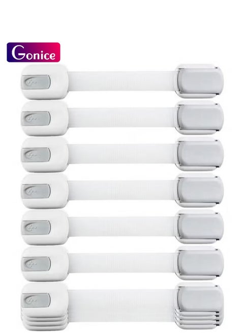 Child Safety Strap Locks (10 Pack) Baby Locks for Cabinets and Drawers, Toilet, Fridge & More. 3M Adhesive Pads. Easy Installation, No Drilling Required