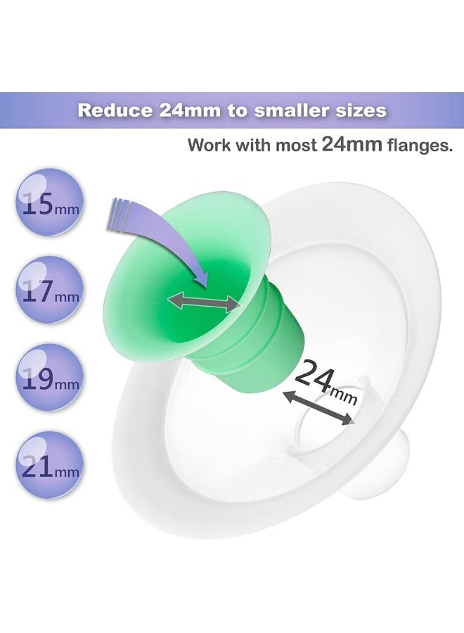 Nenesupply 2nd Generation 19mm Flange Inserts Compatible with 24mm Flange of Elvie OG Elvie Stride Spectra Momcozy Willow Reduce 24mm to 19mm Replace Elvie Inserts Not Original Elvie Pump Parts - Image 2