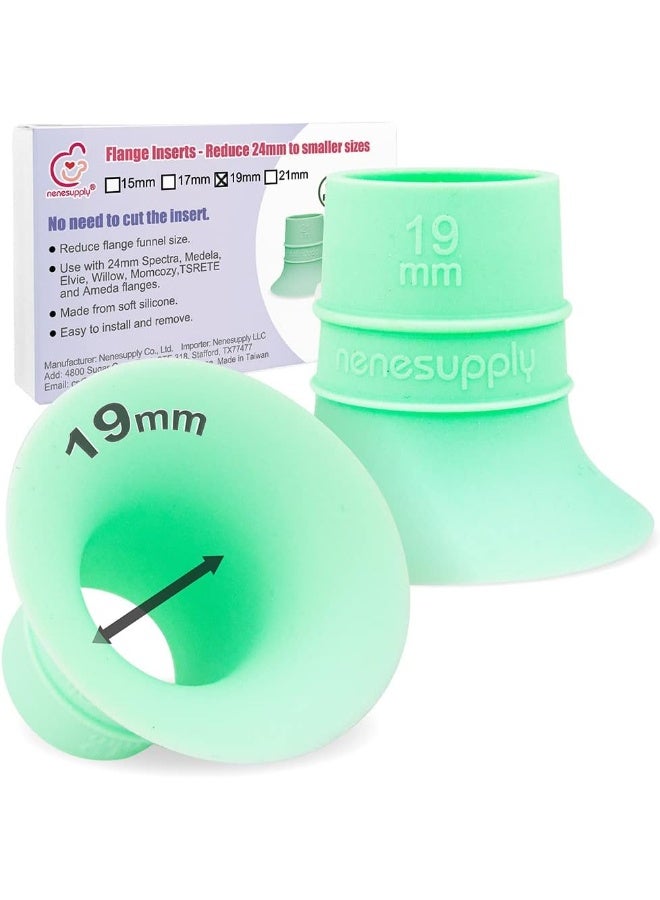 Nenesupply 2nd Generation 19mm Flange Inserts Compatible with 24mm Flange of Elvie OG Elvie Stride Spectra Momcozy Willow Reduce 24mm to 19mm Replace Elvie Inserts Not Original Elvie Pump Parts - Image 1