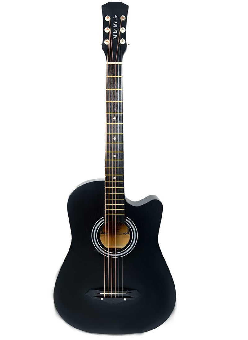 Mike Music 38 Inch Acoustic Guitar for Beginner Adult Teen, Full Size Guitar Acoustic 6-Strings Acoustic Guitar Set With Accessories Gig Bag, Picks, Right Hand, Matte Black  - Image 5