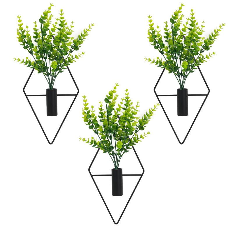 Neiteli 3 Pcs Wall Plants Artificial Decor,Boho Wall Decor,Home Office Living Room Wall Decor(Eucalyptus) - Image 1