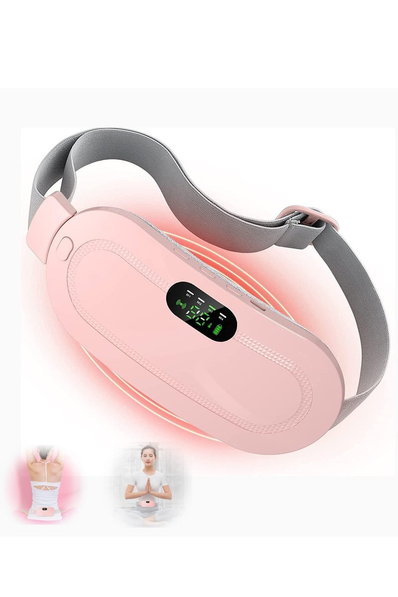 أم جي زي وسادة تدفئة محمولة لاسلكية للحيض، جهاز حزام خصر كهربائي، وسادة تدفئة سريعة لتخفيف آلام أسفل الظهر والمعدة وتقلصات الدورة الشهرية، جهاز بطن أكثر راحة مع 3 مستويات حرارة و4 أوضاع تدليك، حزام خصر دافئ للظهر أو وسادة تدفئة للبطن للنساء والفتيات - Image 1