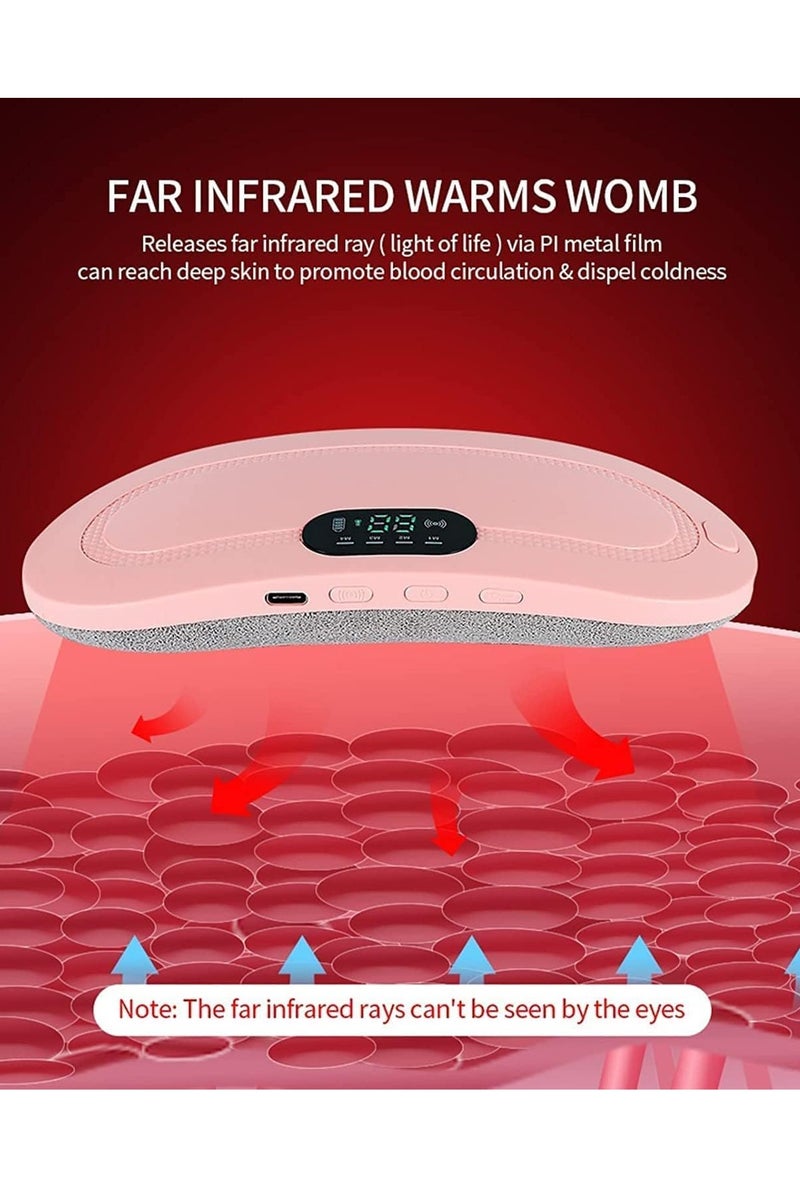 أم جي زي وسادة تدفئة محمولة لاسلكية للحيض، جهاز حزام خصر كهربائي، وسادة تدفئة سريعة لتخفيف آلام أسفل الظهر والمعدة وتقلصات الدورة الشهرية، جهاز بطن أكثر راحة مع 3 مستويات حرارة و4 أوضاع تدليك، حزام خصر دافئ للظهر أو وسادة تدفئة للبطن للنساء والفتيات - Image 3